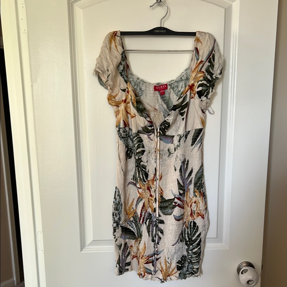 Guess Multicolor Tropical Print Dress